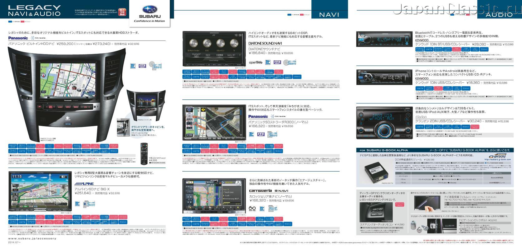 Subaru Legacy bmbr 2014 NAVI-AUDIO BMBR