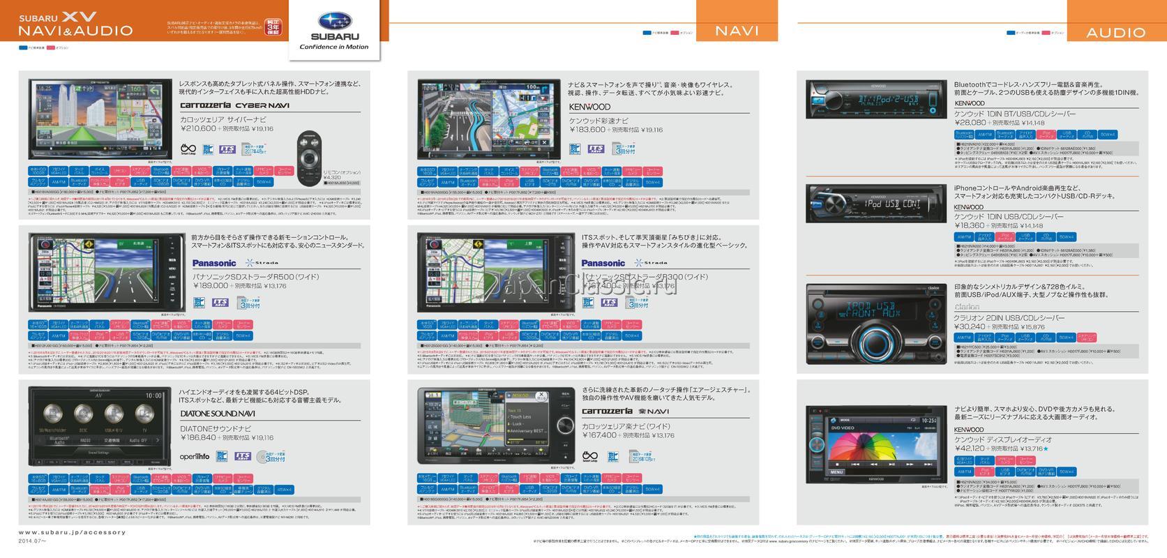 Subaru Xv 2014 NAVI-AUDIO GP